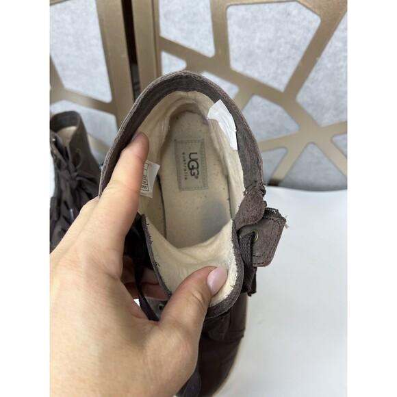 UGG Blaney 1009885 Leather High Top LaceUp Zipper Sneakers Sz 9.5 Women Shoes - Picture 9 of 10